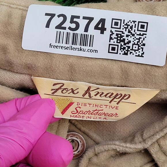 Vintage 70s MOD Hippie Jacket Womens Large 22x26 Beige - Picture 7 of 13